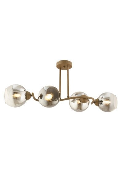 Kyruz 4'lü Eskitme Füme Camlı Modern Salon Avize