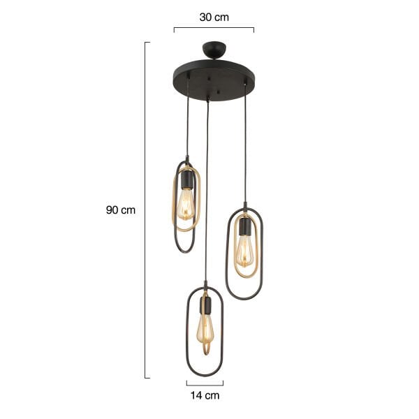 Lotus 3Lü Yuvarlak Eskitme Modern Sarkıt Mutfak Yatak odası Salon Sarkıt Avize