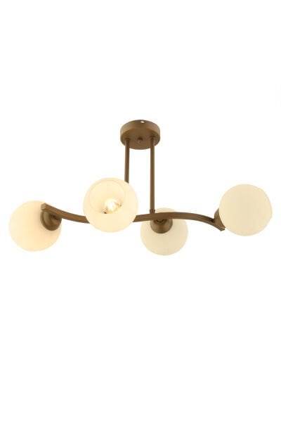 Kyruz 4'lü Eskitme Beyaz Camlı Modern Salon Avize