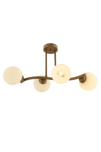 Kyruz 4'lü Eskitme Beyaz Camlı Modern Salon Avize