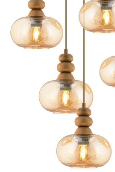 Elodie 5'li Yuvarlak Bohem Modern Sarkıt Salon Avize