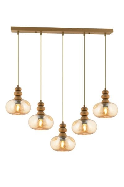 Elodie 5'li Sıralı Bohem Modern Sarkıt Salon Avize