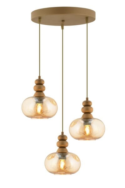 Elodie 3'Lü Yuvarlak Bohem Modern Sarkıt Salon Avize