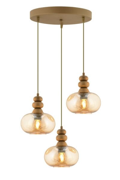 Elodie 3'Lü Yuvarlak Bohem Modern Sarkıt Salon Avize