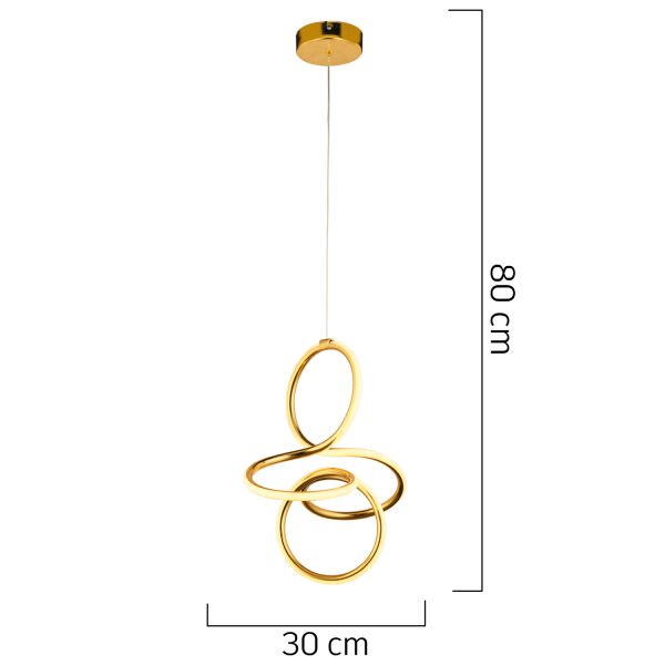 Lucetta Gold Sarkıt 48 Watt Sarkıt 3 Renkli Ledli Modern Mutfak Banyo Led Salon Sarkıt Avize