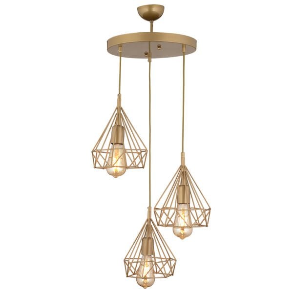 Bien 3Lü Yuvarlak Eskitme Modern Sarkıt Mutfak Yatak odası Salon Sarkıt Avize