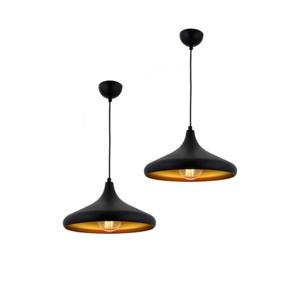 Pera Siyah 2Li Modern Retro Sarkıt Mutfak Salon Avize-Sarkıt Seti