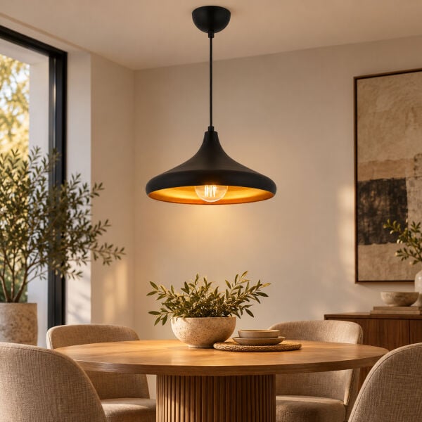 Pera Siyah 2Li Modern Retro Sarkıt Mutfak Salon Avize-Sarkıt Seti