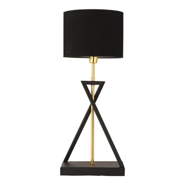 Yotta Siyah Gold Detaylı Dekoratif Siyah Şapkalı Modern Tasarım Retro Abajur