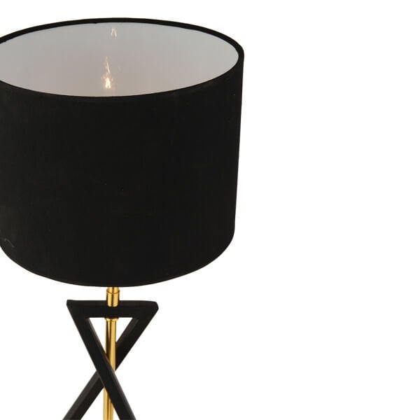 Yotta Siyah Gold Detaylı Dekoratif Siyah Şapkalı Modern Tasarım Retro Abajur