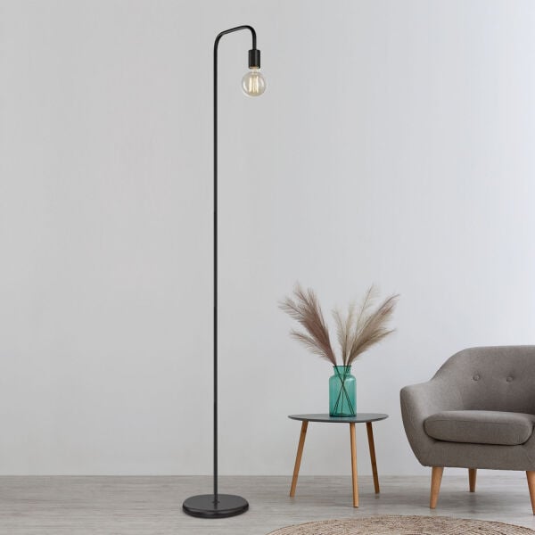 Klara Siyah Modern Tasarım Retro Dekoratif Metal Lambader