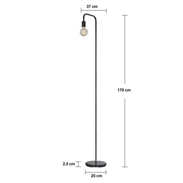 Klara Siyah Modern Tasarım Retro Dekoratif Metal Lambader