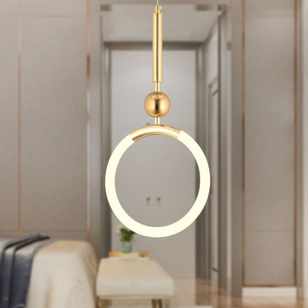 Struer Tekli Gold Ledli 20 Watt Modern Koridor, Yatak Odası Salon Sarkıt Led Avize