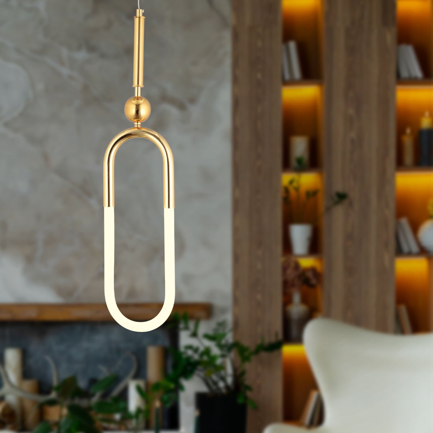 Thisted Tekli Gold Ledli 13 Watt Modern Koridor, Yatak Odası Salon Sarkıt Led Avize