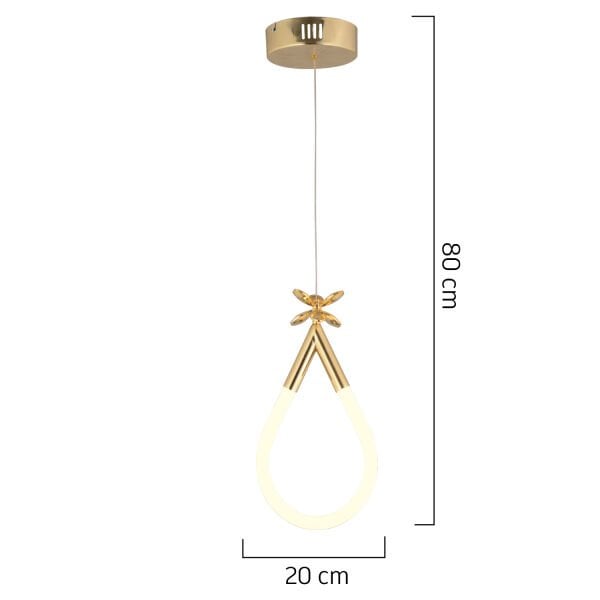 Vojens Tekli Gold Ledli 11 Watt Kelebek Detaylı Modern Koridor, Yatak Odası Salon Sarkıt Led Avize