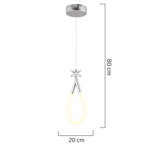 Vojens Tekli Krom Ledli 11 Watt Kelebek Detaylı Modern Koridor, Yatak Odası Salon Sarkıt Led Avize