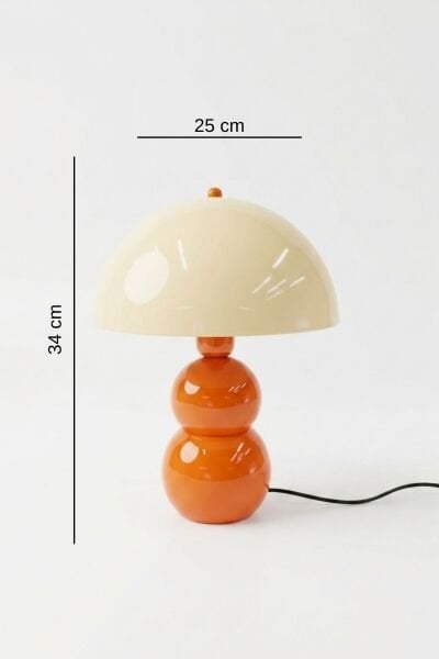 Bob Krem Başlıklı Turuncu Masa Lambası Pinterest Model Bohem Retro Renkli Abajur