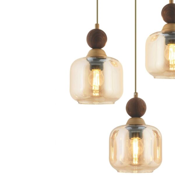 Dawson 3'Lü Yuvarlak Eskitme Bohem Modern Sarkıt Salon Avize