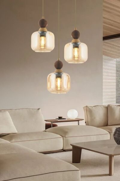 Dawson 3'Lü Yuvarlak Eskitme Bohem Modern Sarkıt Salon Avize
