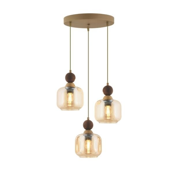 Dawson 3'Lü Yuvarlak Eskitme Bohem Modern Sarkıt Salon Avize