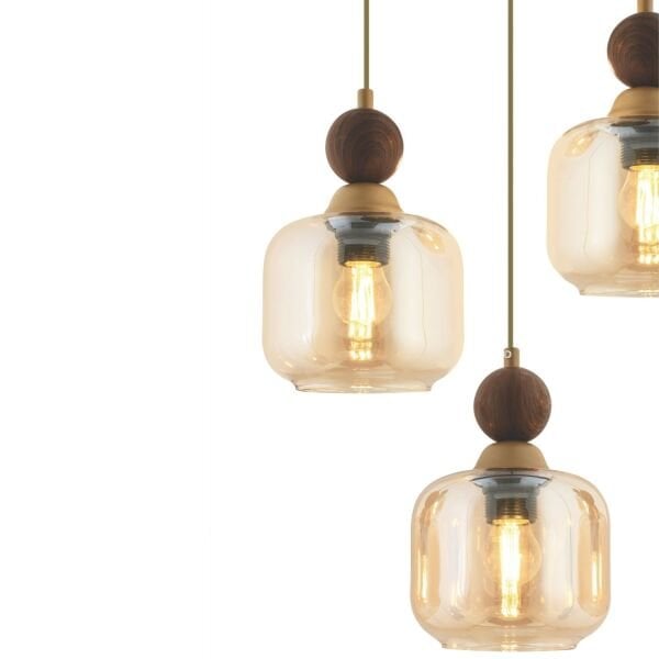 Dawson 3'Lü Yuvarlak Eskitme Bohem Modern Sarkıt Salon Avize