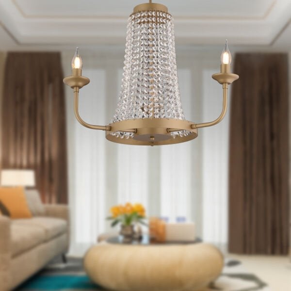 Carnation 3'lü Eskitme Kristalli Taşlı Modern Tasarım Kristal Salon Avize