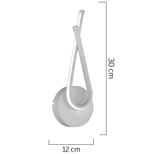 Pedra Beyaz 20 Watt Duvar Lambası Modern Tasarım Salon Led Aplik