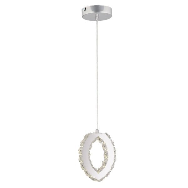 Wicker  40 Watt Tekli Krom Ledli 3 Renkli Sarkıt Kristalli Taşlı Modern Tasarım Led Kristal Salon Avize