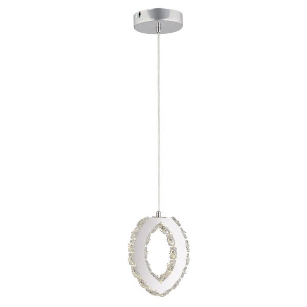 Wicker  40 Watt Tekli Krom Ledli 3 Renkli Sarkıt Kristalli Taşlı Modern Tasarım Led Kristal Salon Avize