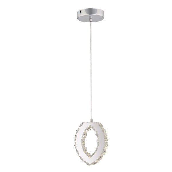 Wicker  40 Watt Tekli Krom Ledli 3 Renkli Sarkıt Kristalli Taşlı Modern Tasarım Led Kristal Salon Avize