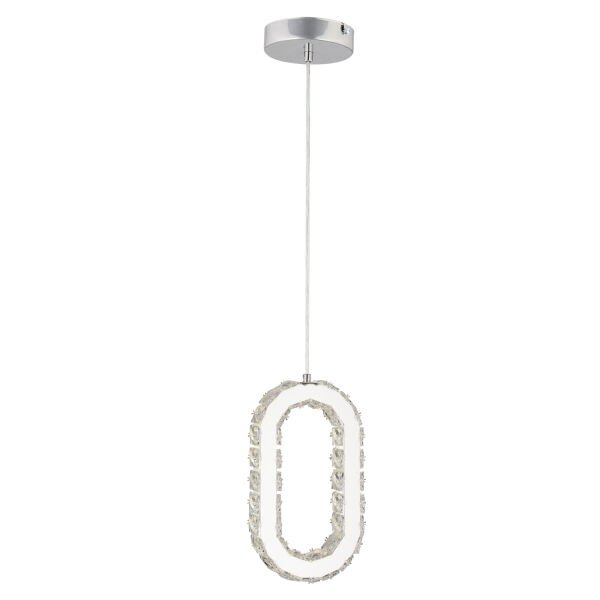 Avignon 20 Watt Tekli Krom Ledli 3 Renkli Sarkıt Kristalli Taşlı Modern Tasarım Led Kristal Salon Avize