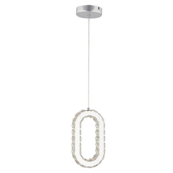 Avignon 20 Watt Tekli Krom Ledli 3 Renkli Sarkıt Kristalli Taşlı Modern Tasarım Led Kristal Salon Avize