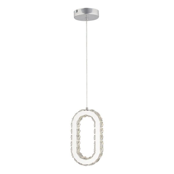 Avignon 20 Watt Tekli Krom Ledli 3 Renkli Sarkıt Kristalli Taşlı Modern Tasarım Led Kristal Salon Avize