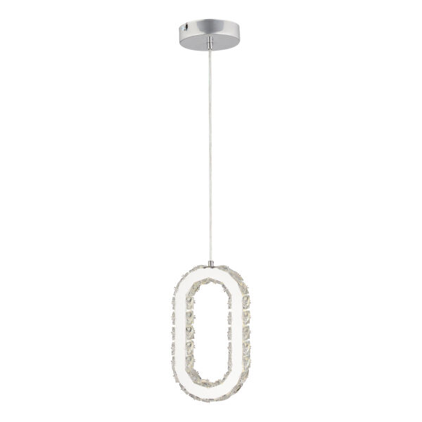 Avignon 20 Watt Tekli Krom Ledli 3 Renkli Sarkıt Kristalli Taşlı Modern Tasarım Led Kristal Salon Avize