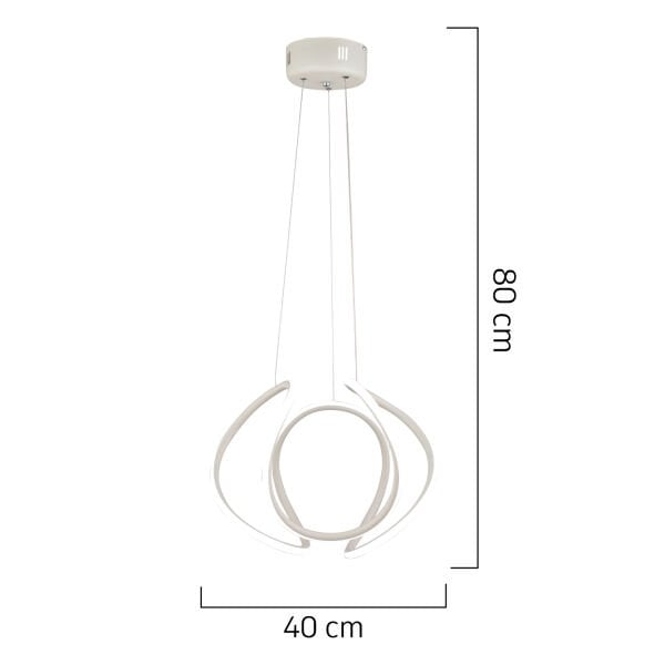 Pietra Beyaz Sarkıt 56 Watt Sarkıt 3 Renkli Ledli Modern Mutfak Banyo Led Salon Sarkıt Avize