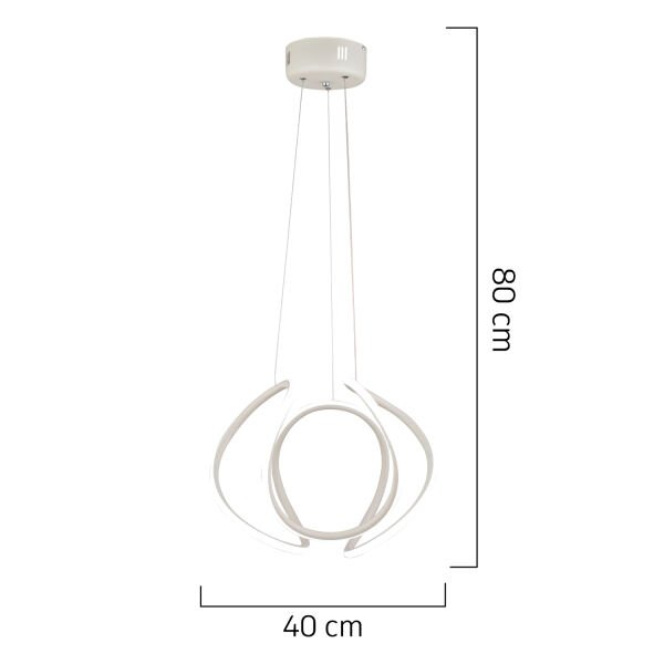 Pietra Beyaz Sarkıt 56 Watt Sarkıt 3 Renkli Ledli Modern Mutfak Banyo Led Salon Sarkıt Avize