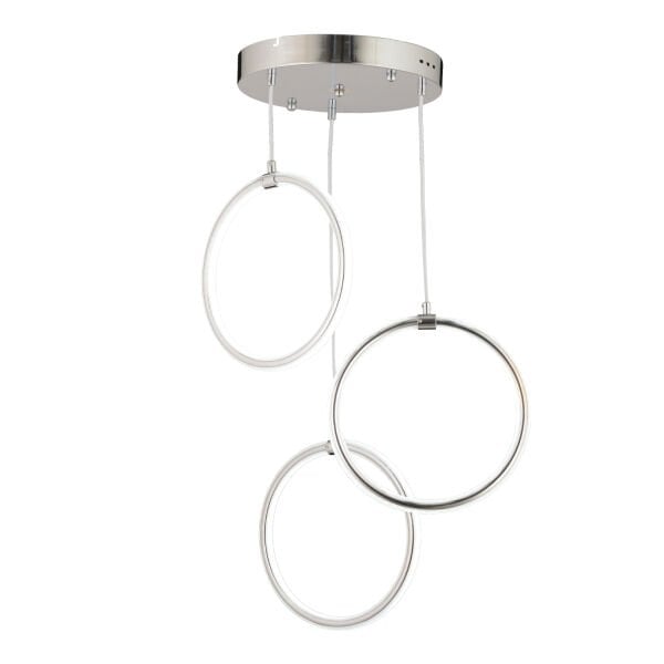 Ruscello 3lü Krom Sarkıt 102 Watt Sarkıt Ledli Modern Mutfak Banyo Led Salon Sarkıt Avize