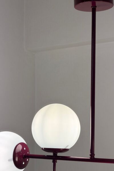 Jose 4lü Bordo Renkli Modern Salon Avize