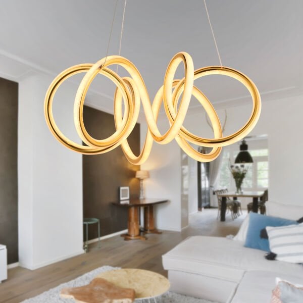 Verena Gold Sarkıt 44 Watt Sarkıt 3 Renkli Ledli Modern Mutfak Banyo Led Salon Sarkıt Avize