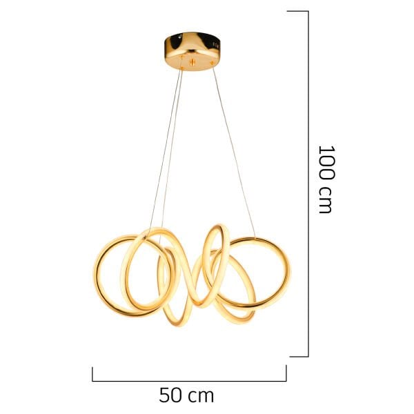 Verena Gold Sarkıt 44 Watt Sarkıt 3 Renkli Ledli Modern Mutfak Banyo Led Salon Sarkıt Avize