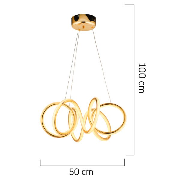 Verena Gold Sarkıt 44 Watt Sarkıt 3 Renkli Ledli Modern Mutfak Banyo Led Salon Sarkıt Avize