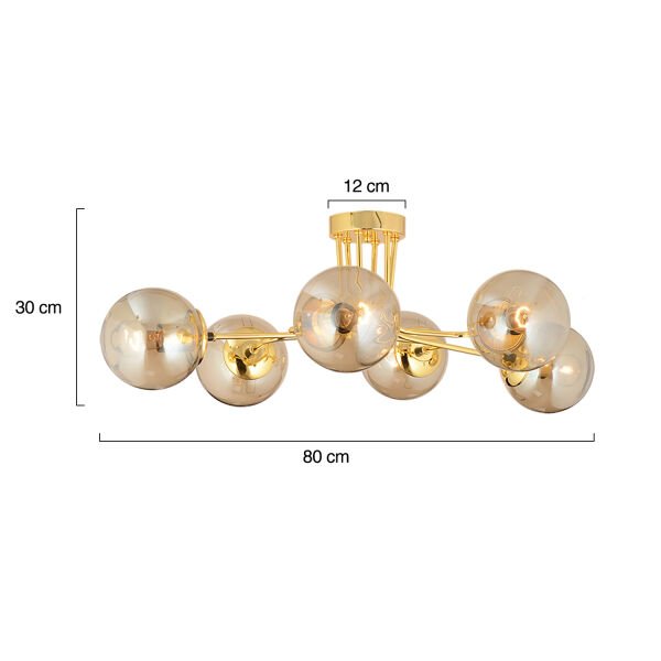 Tanyer 6Lı Gold Modern Sarkıt Yatak odası Salon Avize