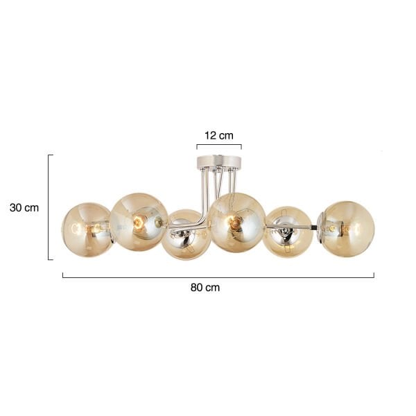 Tanyer 6Lı Krom Modern Sarkıt Yatak odası Salon Avize