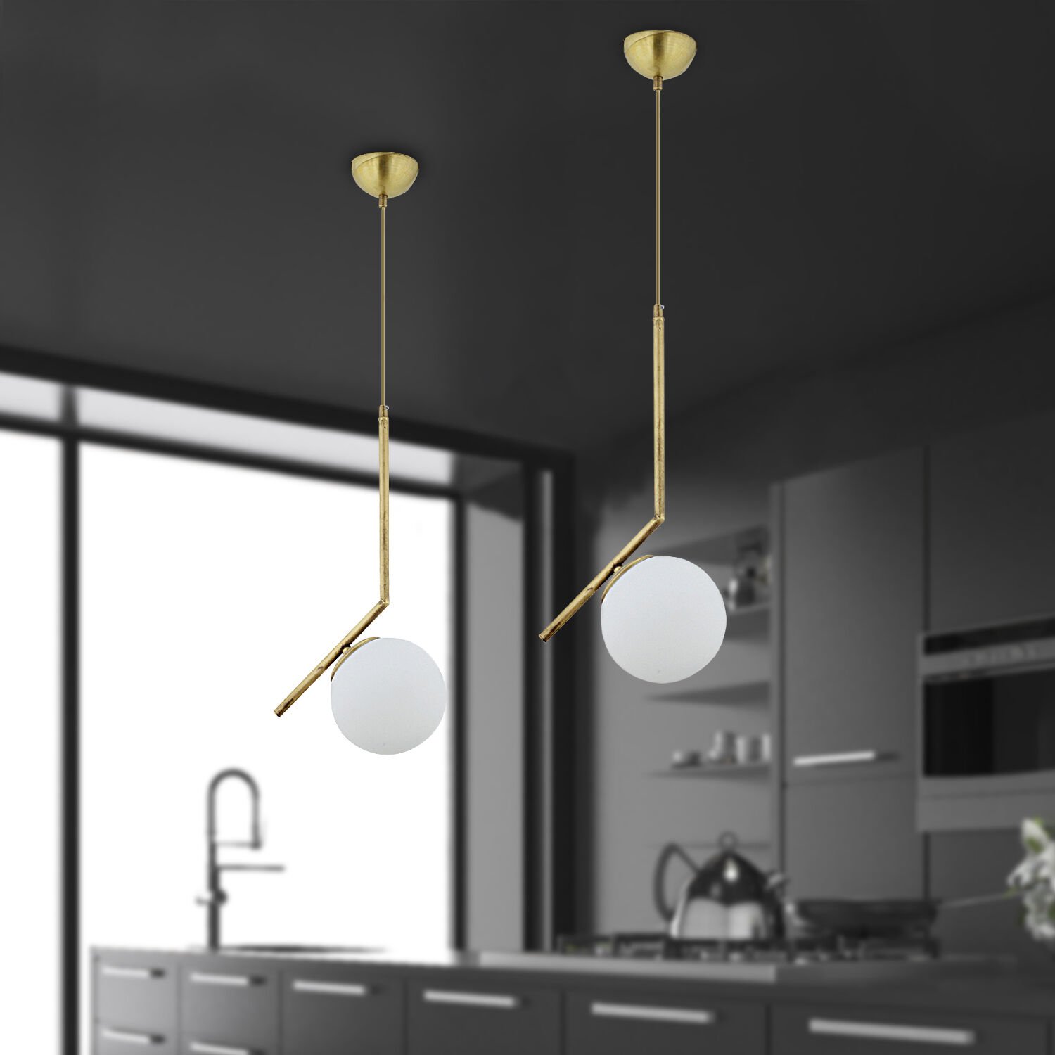 Sara Tekli Eskitme 2Li Modern Tasarım Yatak Odası Salon Avize 2 Parça Sarkıt Seti