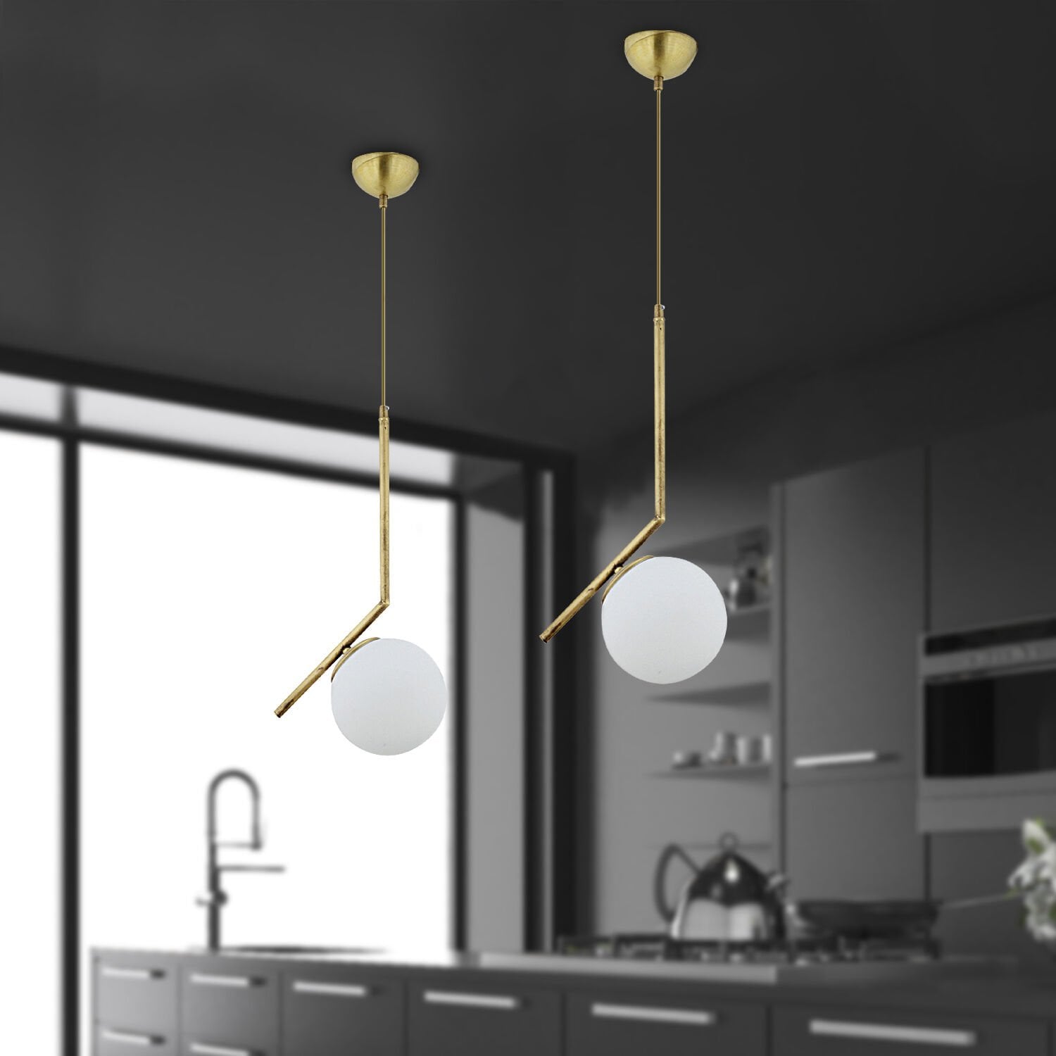 Sara Tekli Eskitme 2Li Modern Tasarım Yatak Odası Salon Avize 2 Parça Sarkıt Seti