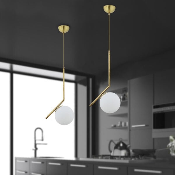 Sara Tekli Eskitme 2Li Modern Tasarım Yatak Odası Salon Avize 2 Parça Sarkıt Seti