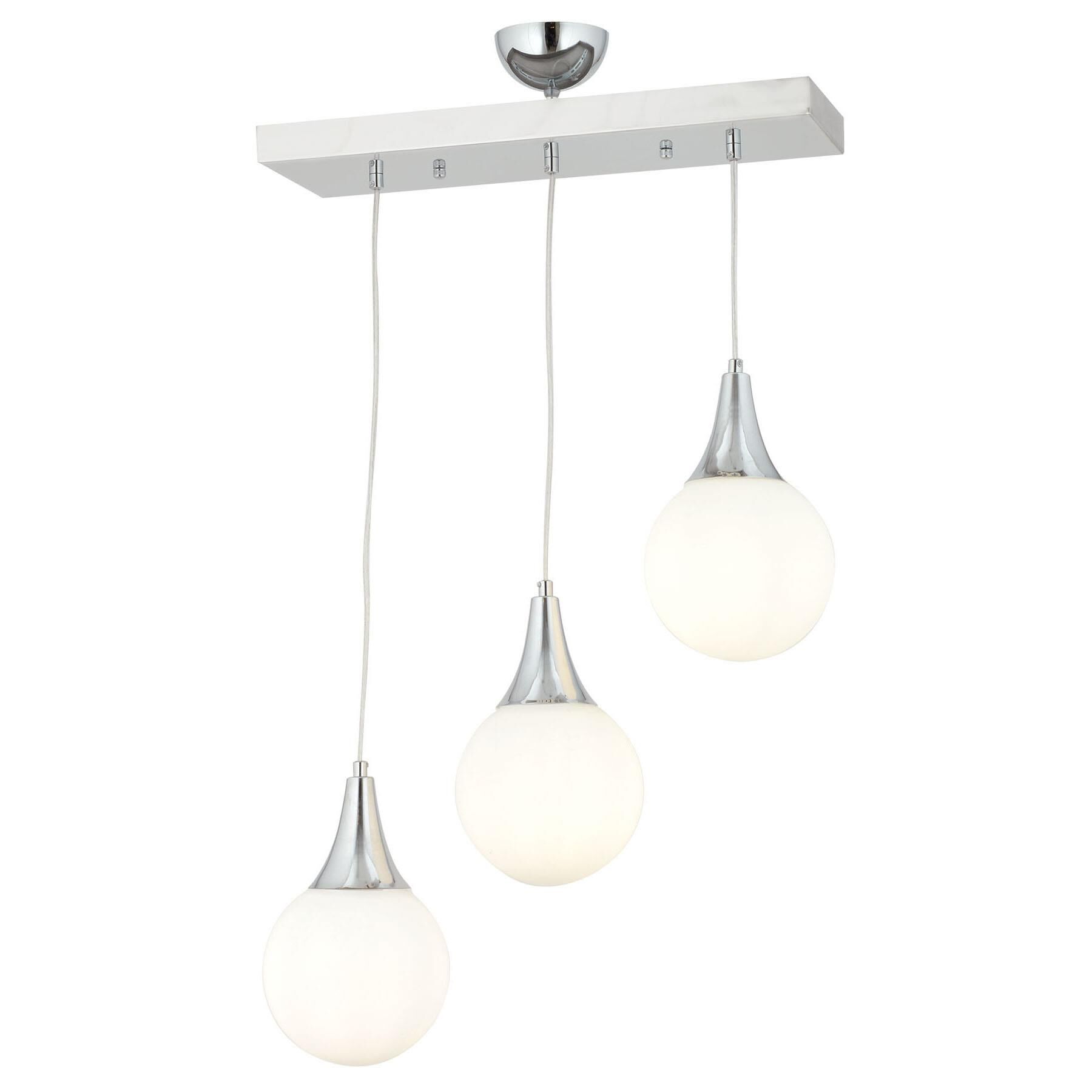 Damla 3 Lü Krom Rengi Sıralı Modern Genç Odası Mutfak Salon Sarkıt Avize