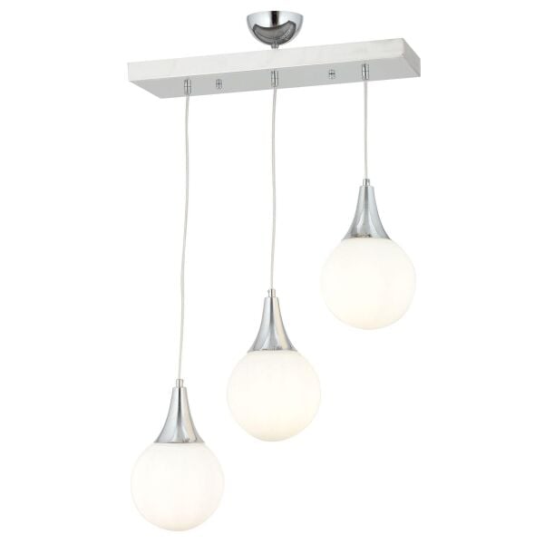 Damla 3 Lü Krom Rengi Sıralı Modern Genç Odası Mutfak Salon Sarkıt Avize