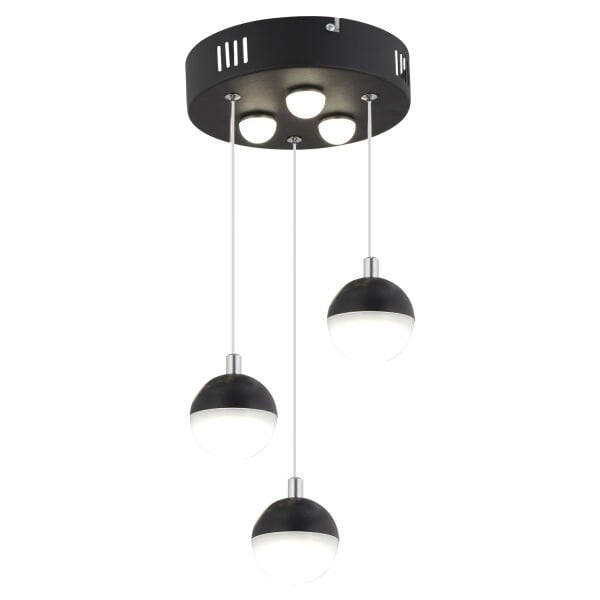 Ekin 3'lü Yuvarlak 30 Watt Siyah Ledli Kelebek Detaylı Modern Koridor, Yatak Odası Salon Sarkıt Led Avize