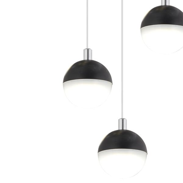 Ekin 3'lü Yuvarlak 30 Watt Siyah Ledli Kelebek Detaylı Modern Koridor, Yatak Odası Salon Sarkıt Led Avize